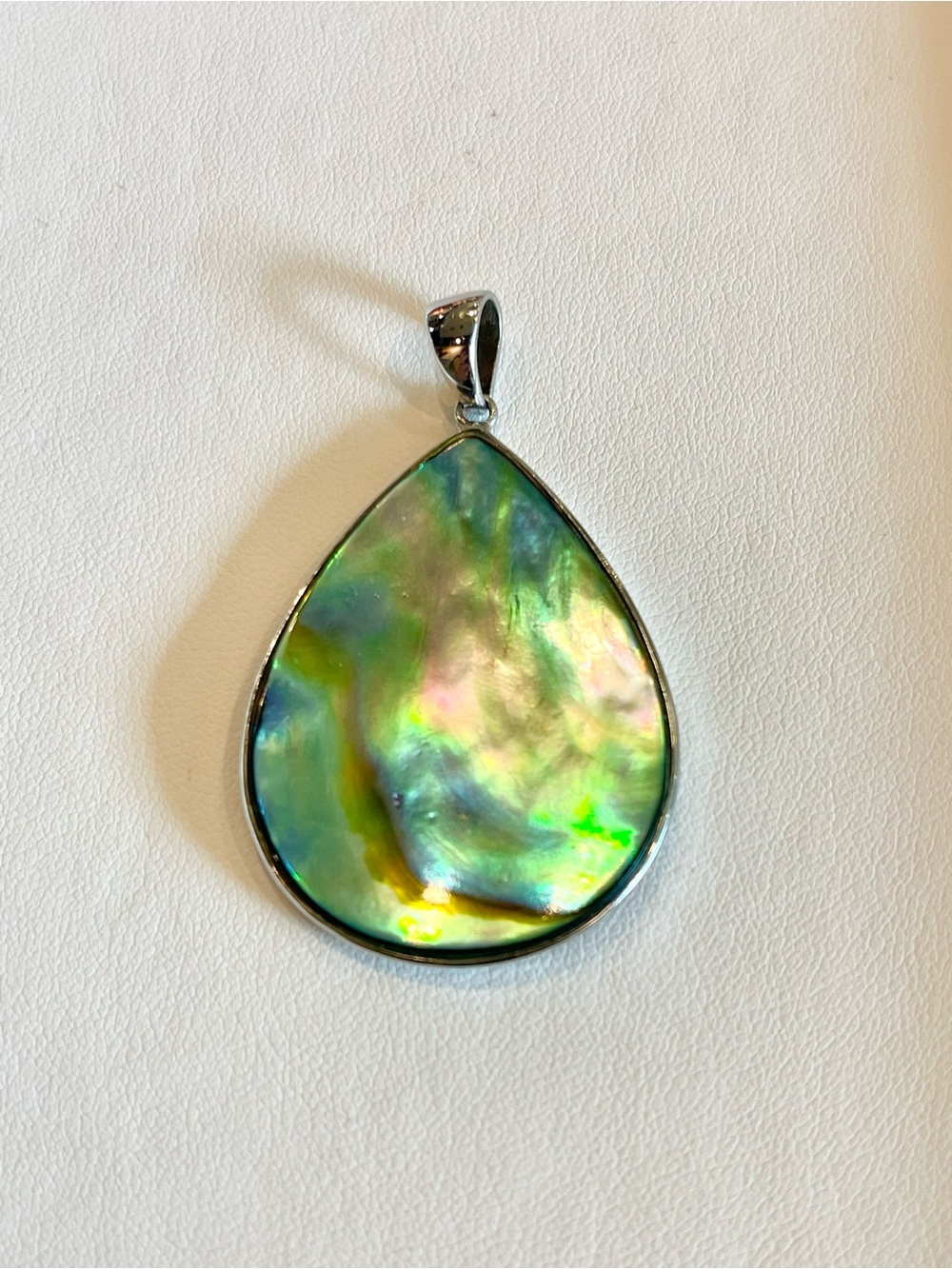 Na Hoku Sterling Silver Abalone Teardrop Shell Pendant